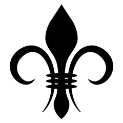 Aufkleber - Black Fleur de lis Symbol, Heraldry Design Element