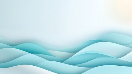 Wall Mural - abstract blue wave background with sun, serene ocean and sky image for websites presentations