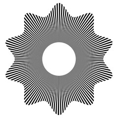 Poster - Radial Sunburst Design, radial rays stripes lines pattern badge