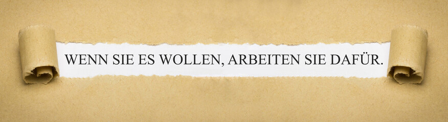 Poster - Wenn Sie es wollen, arbeiten Sie dafür.