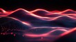 © Almahyra - Red digital wave abstract background, glowing particles, dark space, tech design