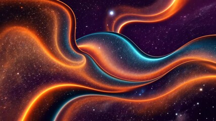 Poster - A colorful design with a red center and blue and orange surrounding it. The design is made up of many small shapes