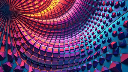 Aufkleber - A colorful spiral with many different colored blocks. The blocks are in various sizes and are arranged in a spiral pattern