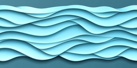 Poster - Abstract Seamless Wave Texture Pattern Background, Minimalist Baby Blue, Elegant Gradient Design