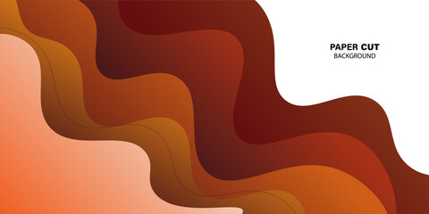 Wall Mural - Modern wavy orange textured background design in 3D style with dynamic orange color. EPS10 vector