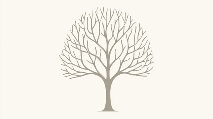 Bare tree winter landscape design element