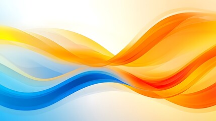 Canvas Print - Abstract background with flowing orange and blue waves.