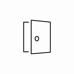 Poster - wooden door entrance icon vector sign