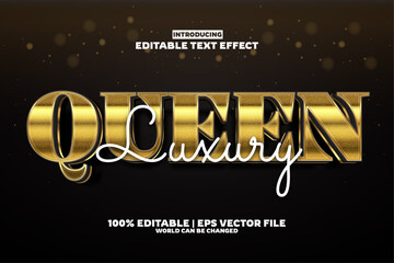 Poster - New Queen Luxury editable text effect in modern trend style