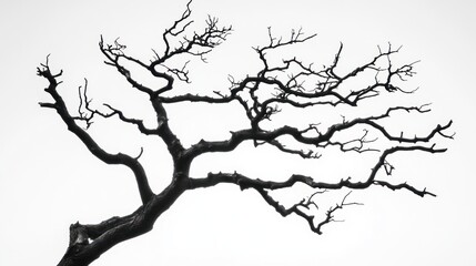 Leafless tree silhouette against sky; nature background; website design