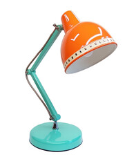 Isolated Orange and Aqua Art Deco Table Lamp