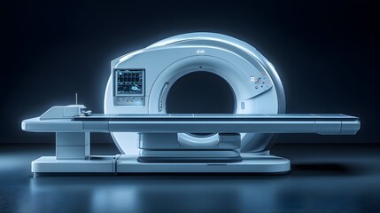 Poster - Clean and modern xray machine isolated on a minimalist background used for detailed imaging of bones and tissues