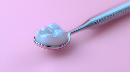 Poster - Clean dental scaler isolated on a minimalist background designed for removing plaque and tartar from teeth during cleanings