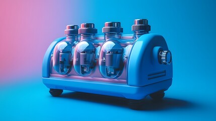 Poster - clean portable suction machine isolated on a minimalist background used for removing fluids during m