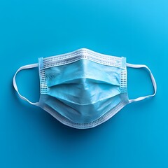 Poster - Clean surgical mask isolated on a minimalist background designed to protect against contamination during surgeries