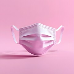 Poster - clean surgical mask isolated on a minimalist background designed to protect against contamination du