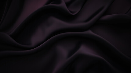 Poster - Elegant black silk fabric with subtle folds and reflective sheen. Luxurious textile with soft lighting and delicate shadows, creating depth and sophistication. Perfect for backgrounds, fashion, and de