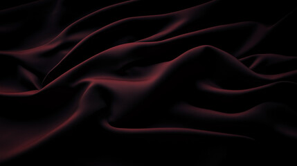 Poster - Elegant black silk fabric with subtle folds and reflective sheen. Luxurious textile with soft lighting and delicate shadows, creating depth and sophistication. Perfect for backgrounds, fashion, and de