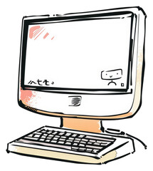 Poster - A Simple Drawing of a Desktop Computer System