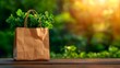 © Arthur Constantine - Brown Paper Bag of Fresh Herbs on Wooden Table
