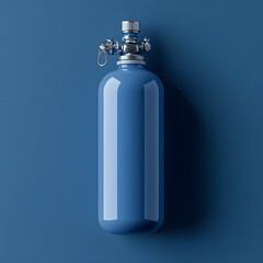 Poster - Compact portable oxygen tank isolated on a minimalist background used for delivering oxygen therapy to patients in need
