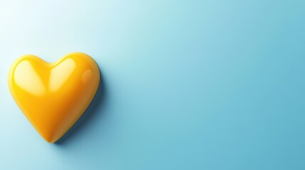 Poster - Yellow heart shape on a vibrant blue background for graphic design and creative projects