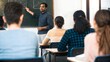 © Htet Wai Phyo - Indian Teacher and Blackboard Indian teacher explaining concepts on a blackboard to a classroom of students.