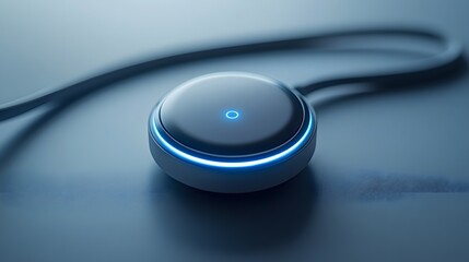 Poster - Heart rate monitor sensor isolated on a clean minimalist surface ready to track patient vitals representing technology in patient care