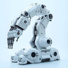 Fototapete - Hightech robotic surgical system isolated on a minimalist background offering precision in complex surgeries