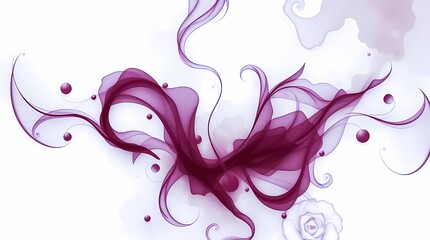 Poster - Elegant abstract design featuring swirling purple shapes and soft textures in a minimalistic composition. Generative AI