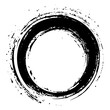 Grunge and Distressed Circle in Black and White Vector