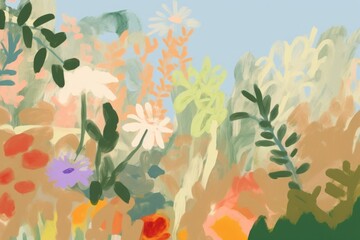 Wall Mural - garden backgrounds outdoors painting.