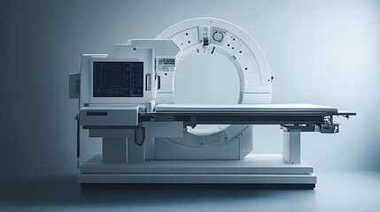 Poster - Modern orthopedic casting machine isolated on a minimalist background designed for creating casts to immobilize broken bones