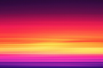 Poster - Warm linear gradient pattern resembling sunset hues in vibrant orange, magenta, and purple for a cozy ambiance