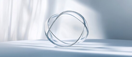 Glass sphere on white cloth; sunlit studio backdrop; product display