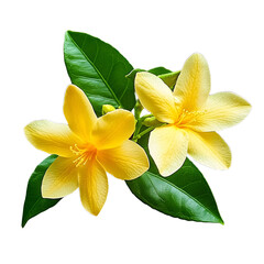 Wall Mural - Yellow Jasmine flower on transparent background