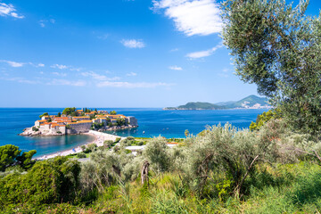 Wall Mural - view on Sveti stefan in Montenegro