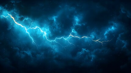 Wall Mural - cosmic nebula with electric blue lightning
