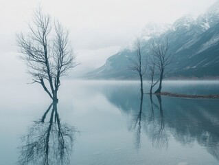 Poster - Trees in Lake