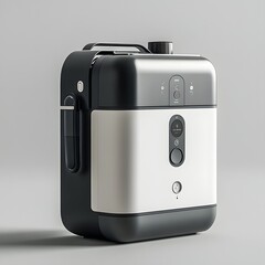 Poster - Portable oxygen concentrator isolated on a minimalist background designed for delivering oxygen therapy to patients