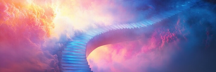 Poster - Celestial Stairway to a Dreamlike Heaven