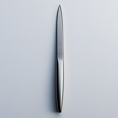 Fototapete - Scalpel with a sleek metallic finish isolated on a minimalist background sharp and ready for precise surgical cuts shadows emphasizing its simplicity and utility