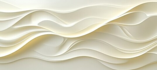 Poster - Abstract Background Elegant Wave Texture Pattern in Monochromatic Light Yellow and Soft Peach