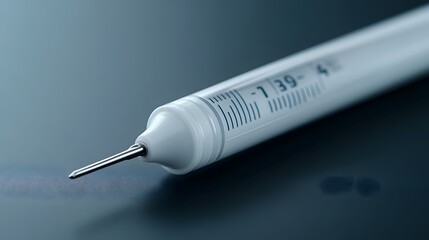 Poster - Sleek digital thermometer laid on a minimalist surface with a clear display showing a temperature reading capturing the essence of modern medical care