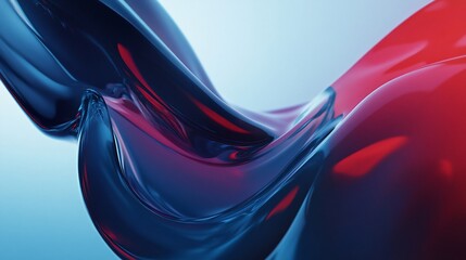 Wall Mural - Abstract Fluid Dynamics: Crimson and Cobalt Swirl