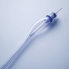 Fototapete - Sleek hemodialysis catheter isolated on a minimalist background designed for vascular access during dialysis procedures