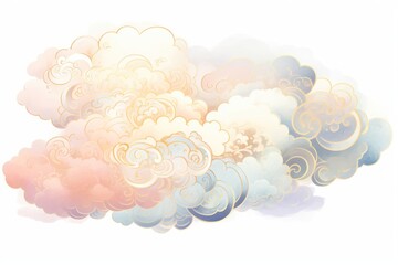 Wall Mural - One auspicious cloud backgrounds pattern art.