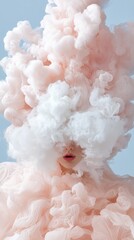 Poster - Ethereal cloud art studio minimalist close-up dreamlike atmosphere