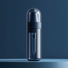 Poster - Sleek inhaler used for respiratory treatment isolated on a minimalist background highlighting its utility in asthma and respiratory care