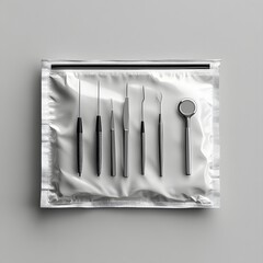 Fototapete - Sleek sterilization pouch isolated on a minimalist background designed to securely store instruments until use